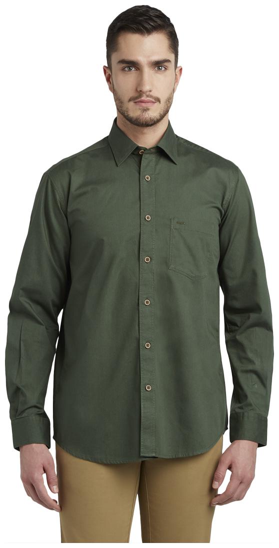 

ColorPlus Men Green Solid Slim Fit Casual Shirt