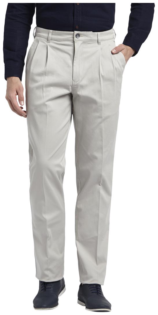 

ColorPlus Men Grey Solid Regular fit Regular trousers
