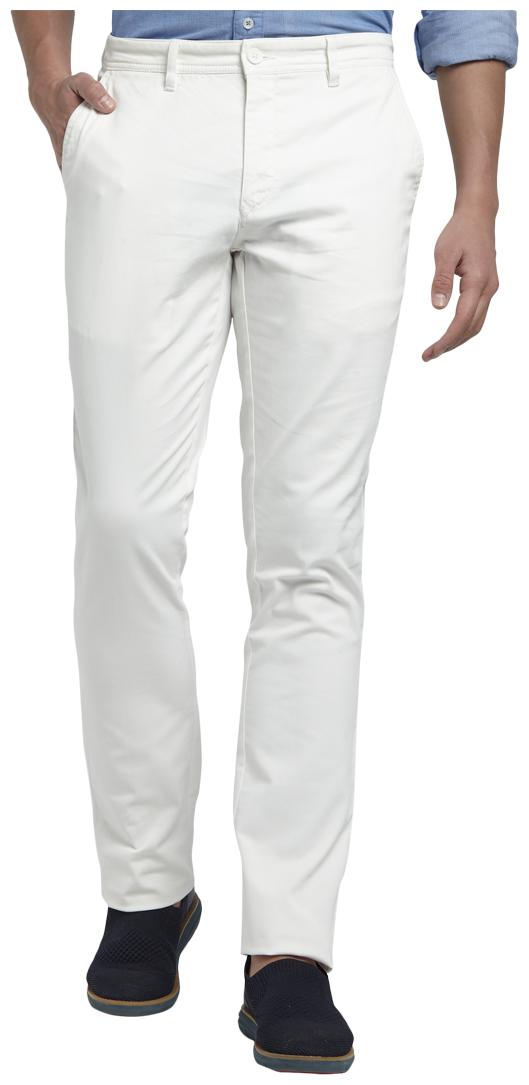 

ColorPlus Men White Solid Regular fit Regular trousers