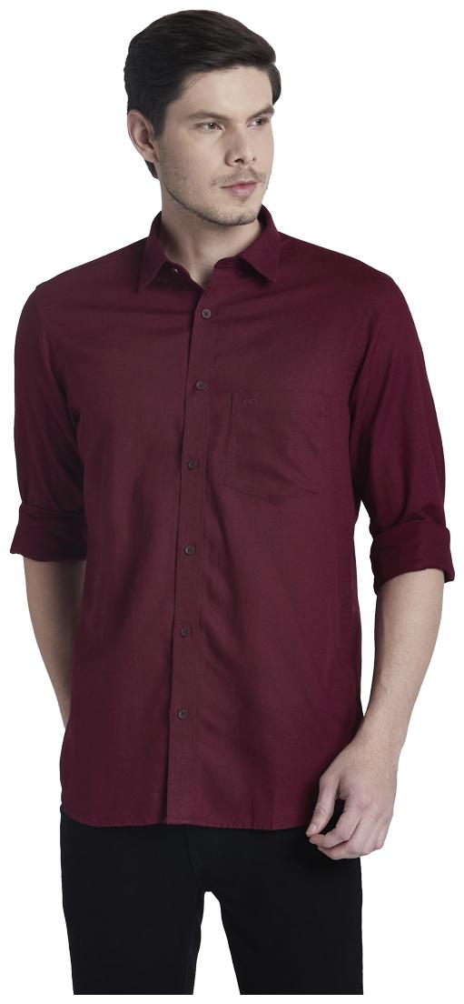 

ColorPlus Men Maroon Solid Regular Fit Casual Shirt