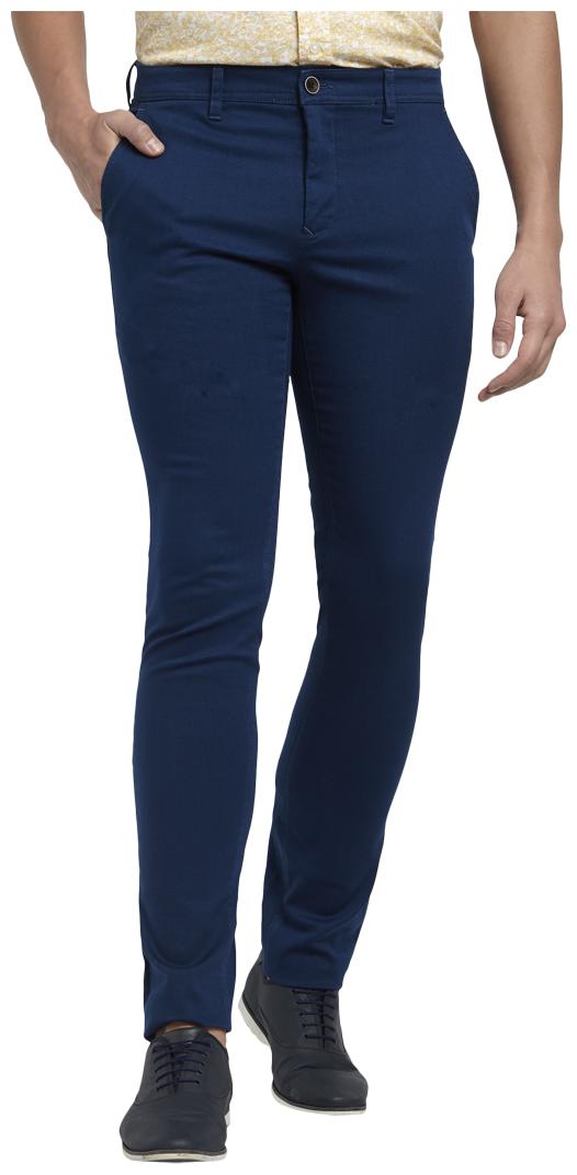 

ColorPlus Men Blue Solid Regular fit Regular trousers