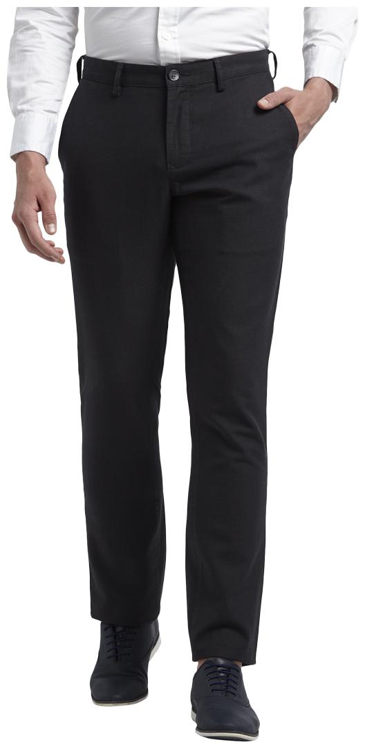 

ColorPlus Men Black Solid Regular fit Regular trousers