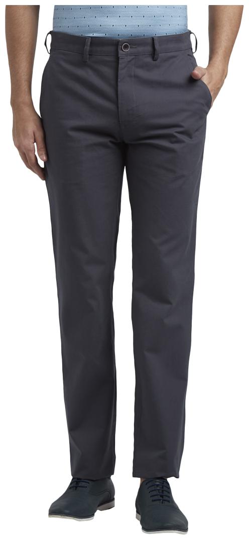 

ColorPlus Men Grey Solid Slim fit Regular trousers