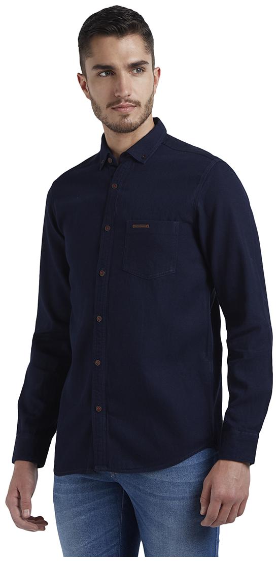 

ColorPlus Men Blue Solid Regular Fit Casual Shirt