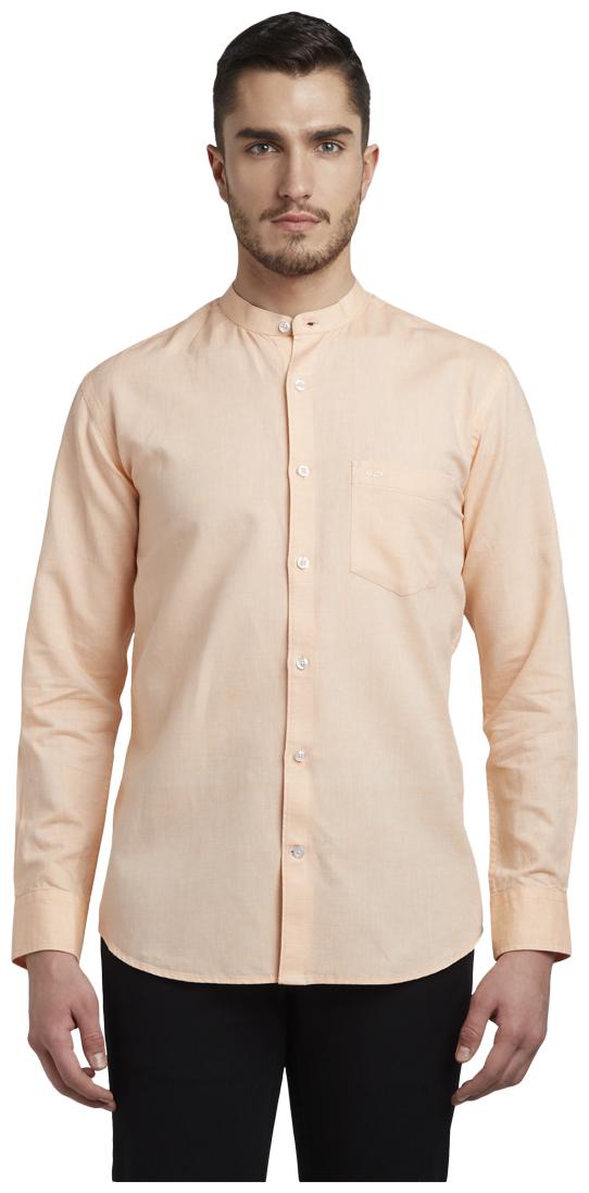 

ColorPlus Men Orange Solid Slim Fit Casual Shirt