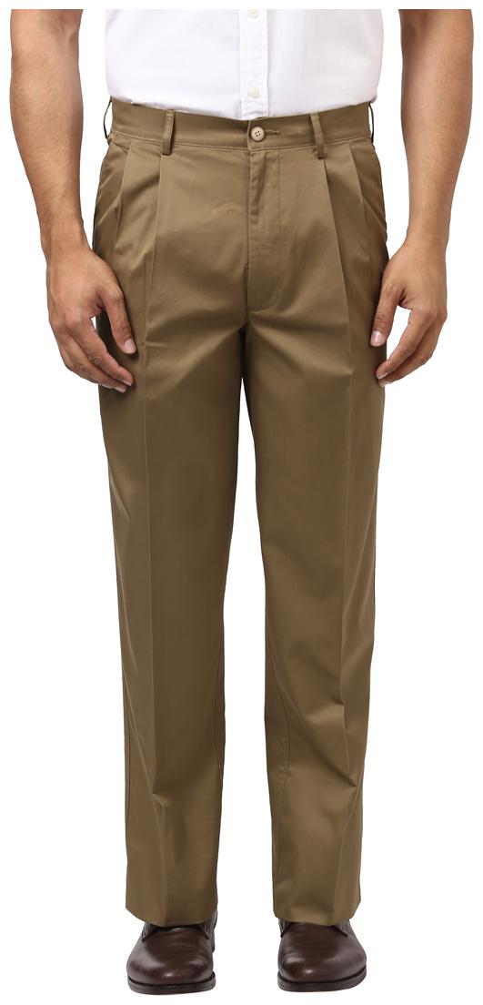

ColorPlus Men Brown Solid Regular fit Wrinkle free Regular trousers