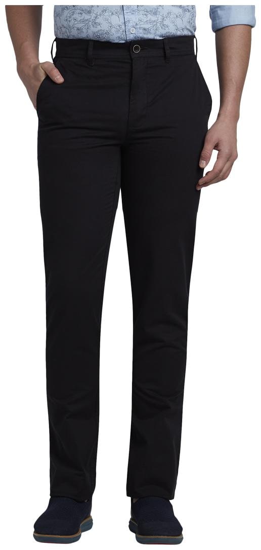 

ColorPlus Men Black Solid Regular fit Regular trousers