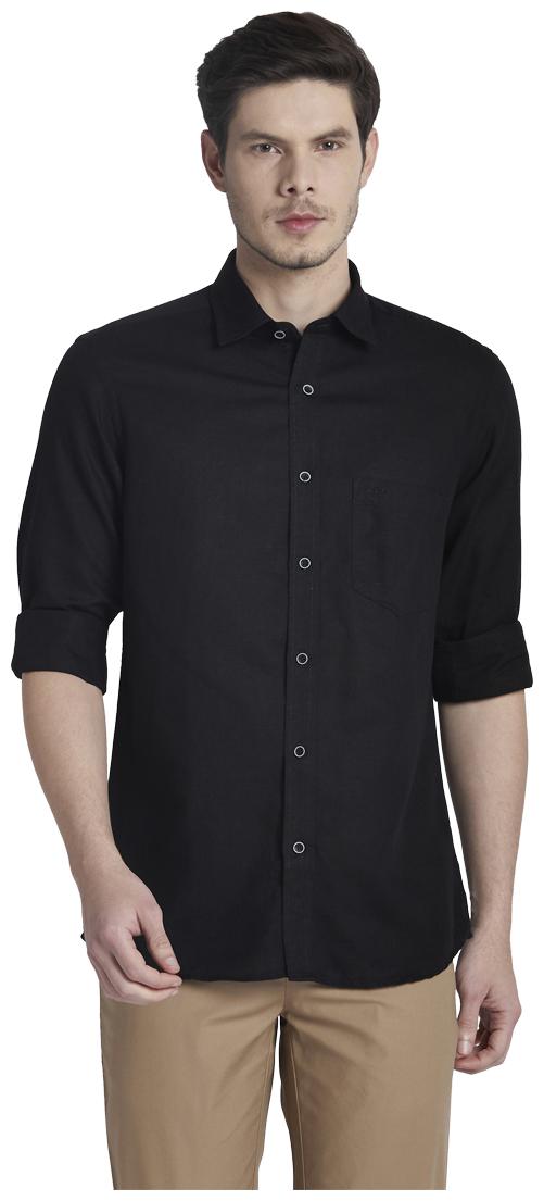 

ColorPlus Men Black Solid Regular Fit Casual Shirt