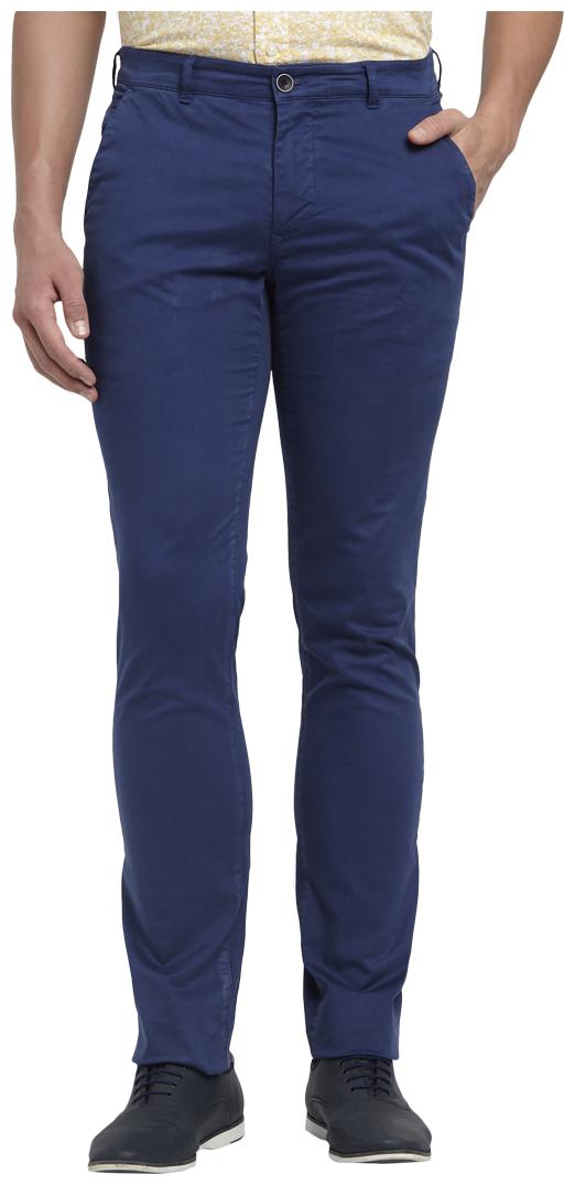 

ColorPlus Men Blue Solid Regular fit Regular trousers