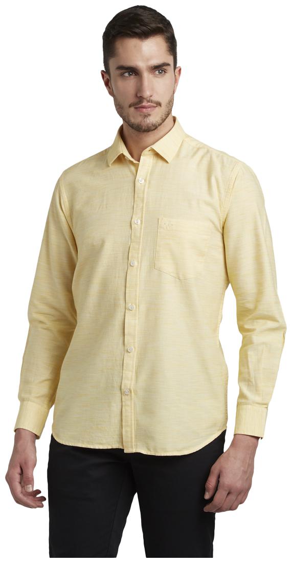 

ColorPlus Men Yellow Solid Slim Fit Casual Shirt