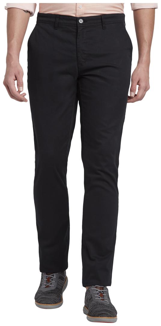 

ColorPlus Men Black Solid Regular fit Regular trousers