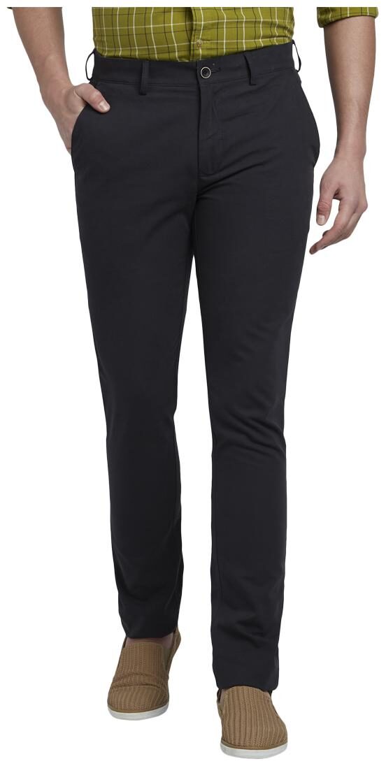 

ColorPlus Men Black Solid Regular fit Regular trousers