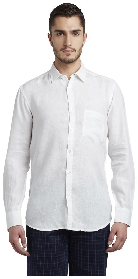 

ColorPlus Men White Solid Slim Fit Casual Shirt