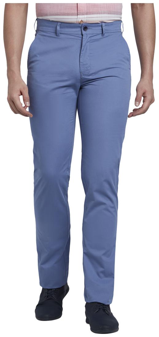 

ColorPlus Men Blue Solid Regular fit Regular trousers