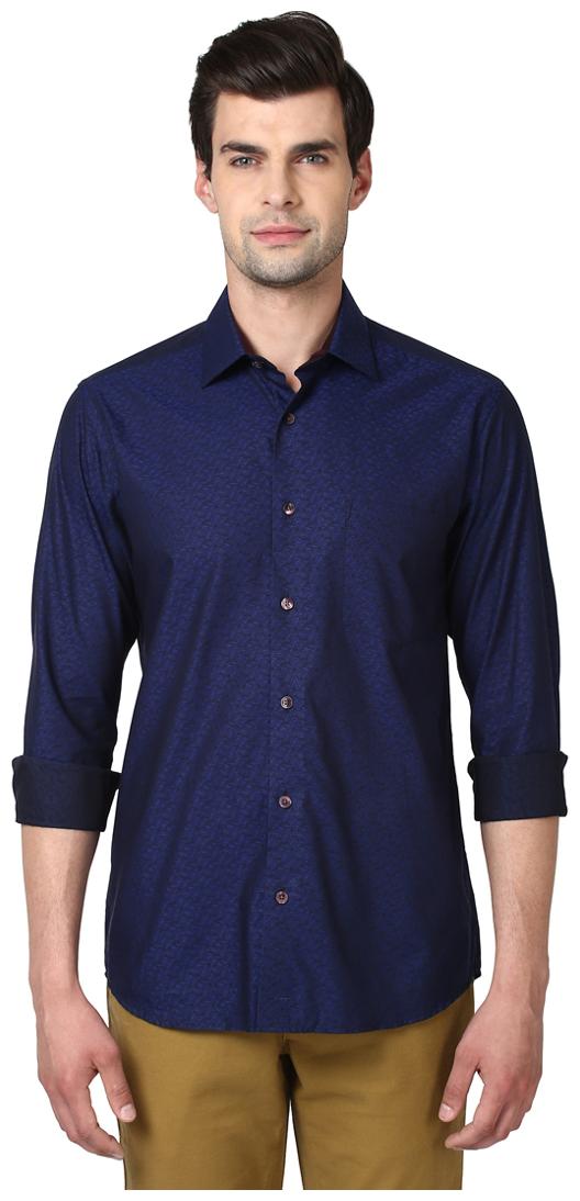

ColorPlus Men Blue Solid Slim Fit Casual Shirt