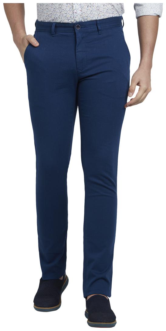

ColorPlus Men Blue Solid Regular fit Regular trousers