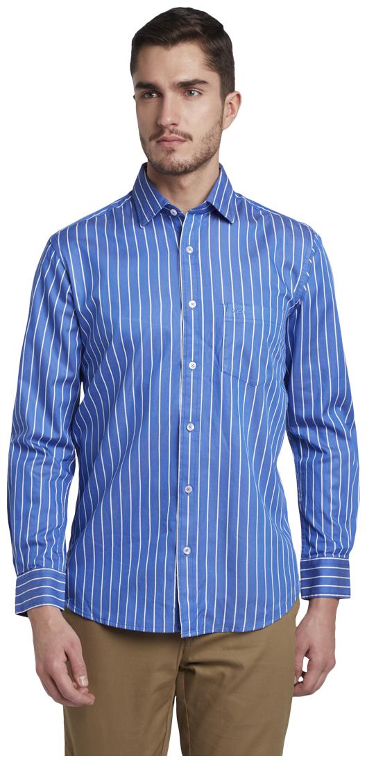

ColorPlus Men Blue Vertical Stripes Slim Fit Casual Shirt