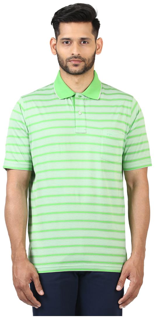 

ColorPlus Men Green Regular fit Cotton Polo collar T-Shirt - Pack Of 1