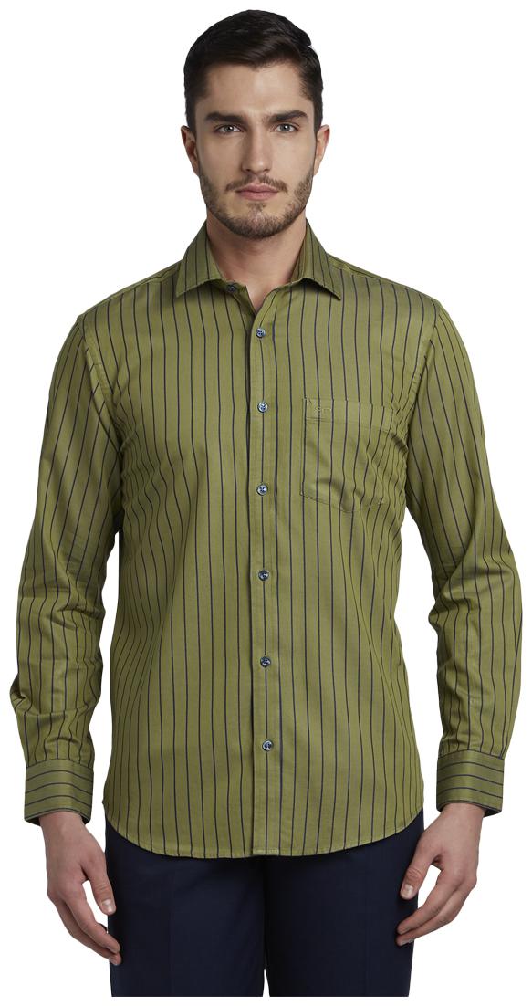 

ColorPlus Men Green Horizontal Stripes Regular Fit Casual Shirt