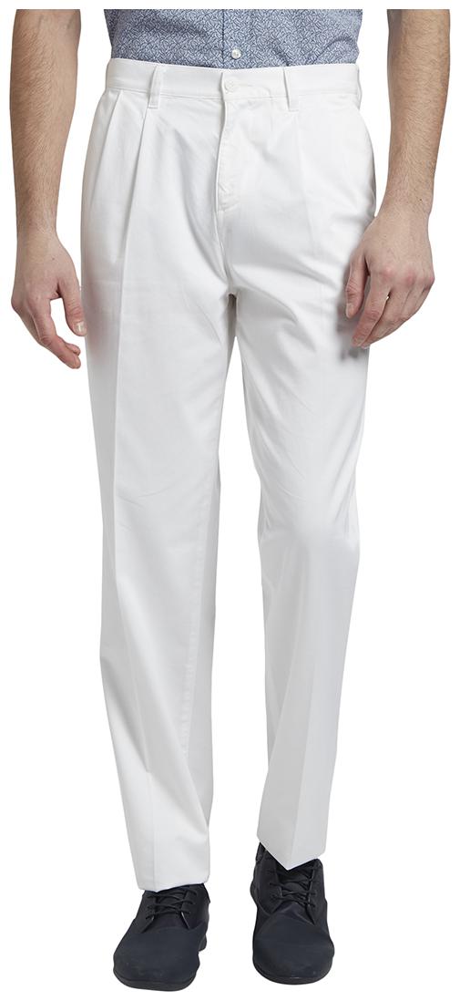 

ColorPlus Men White Solid Regular fit Regular trousers