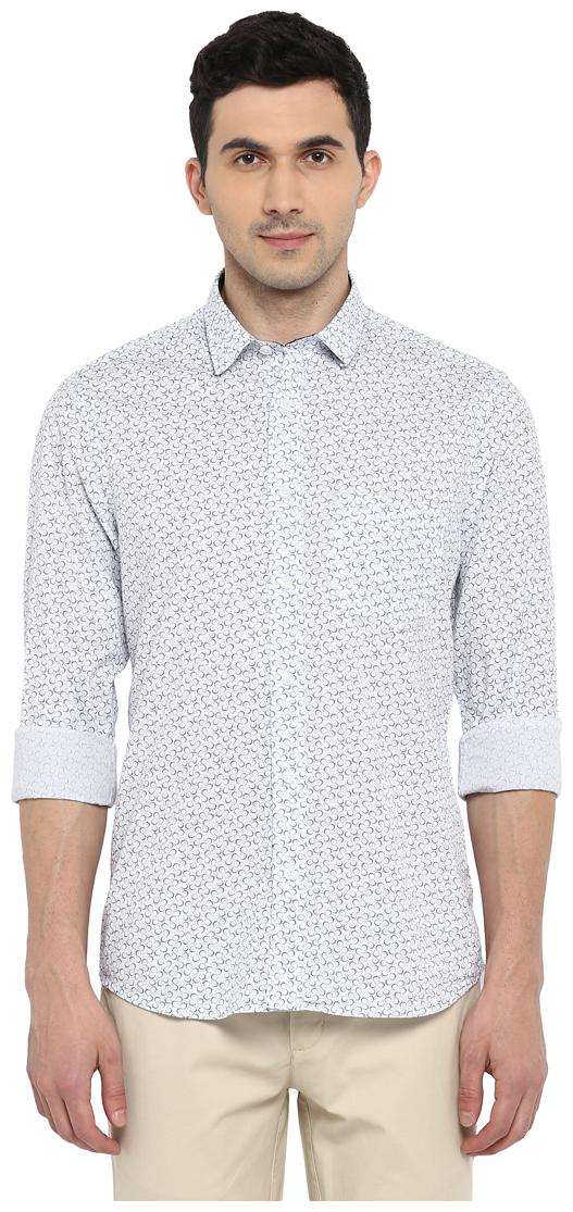 

ColorPlus Men White Printed Slim Fit Casual Shirt