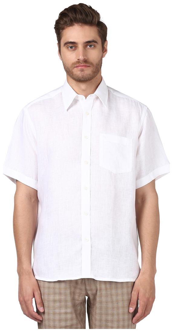 

ColorPlus Men White Solid Regular Fit Casual Shirt