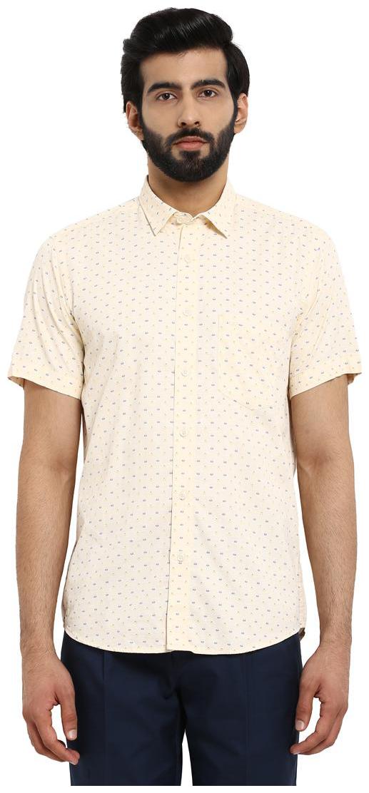 

ColorPlus Men Yellow Printed Slim Fit Casual Shirt