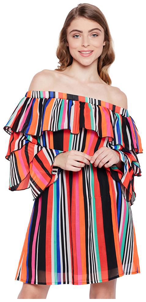 

OXOLLOXO Multi Printed A-line dress
