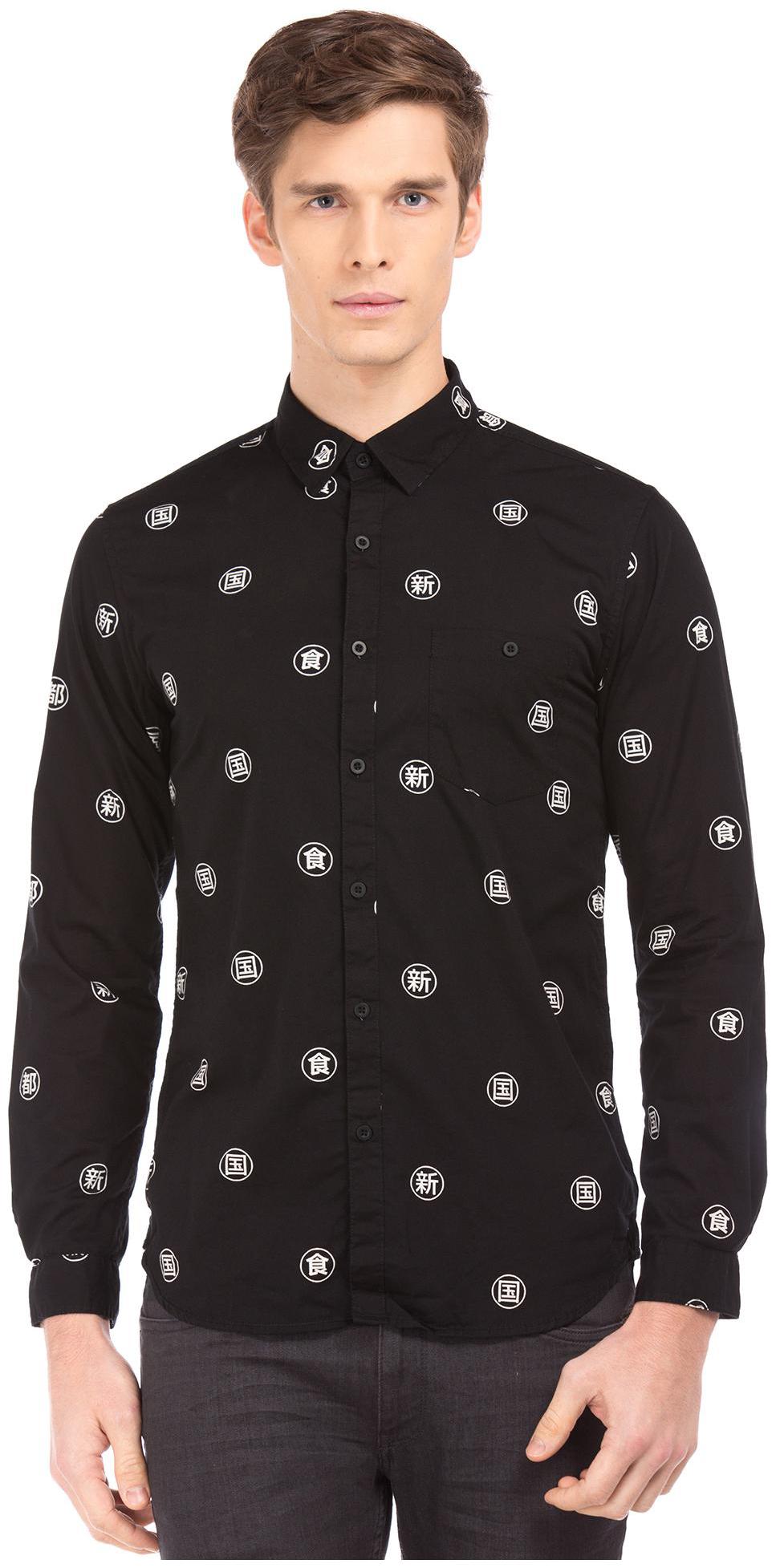 

Colt Men Black Printed Slim Fit Casual Shirt