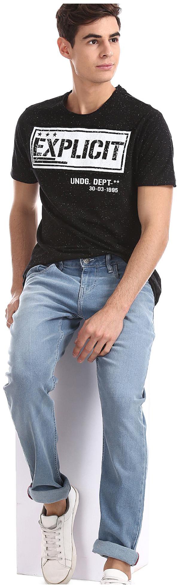 

Colt Men Black Slim fit Cotton Round neck T-Shirt - Pack Of 1