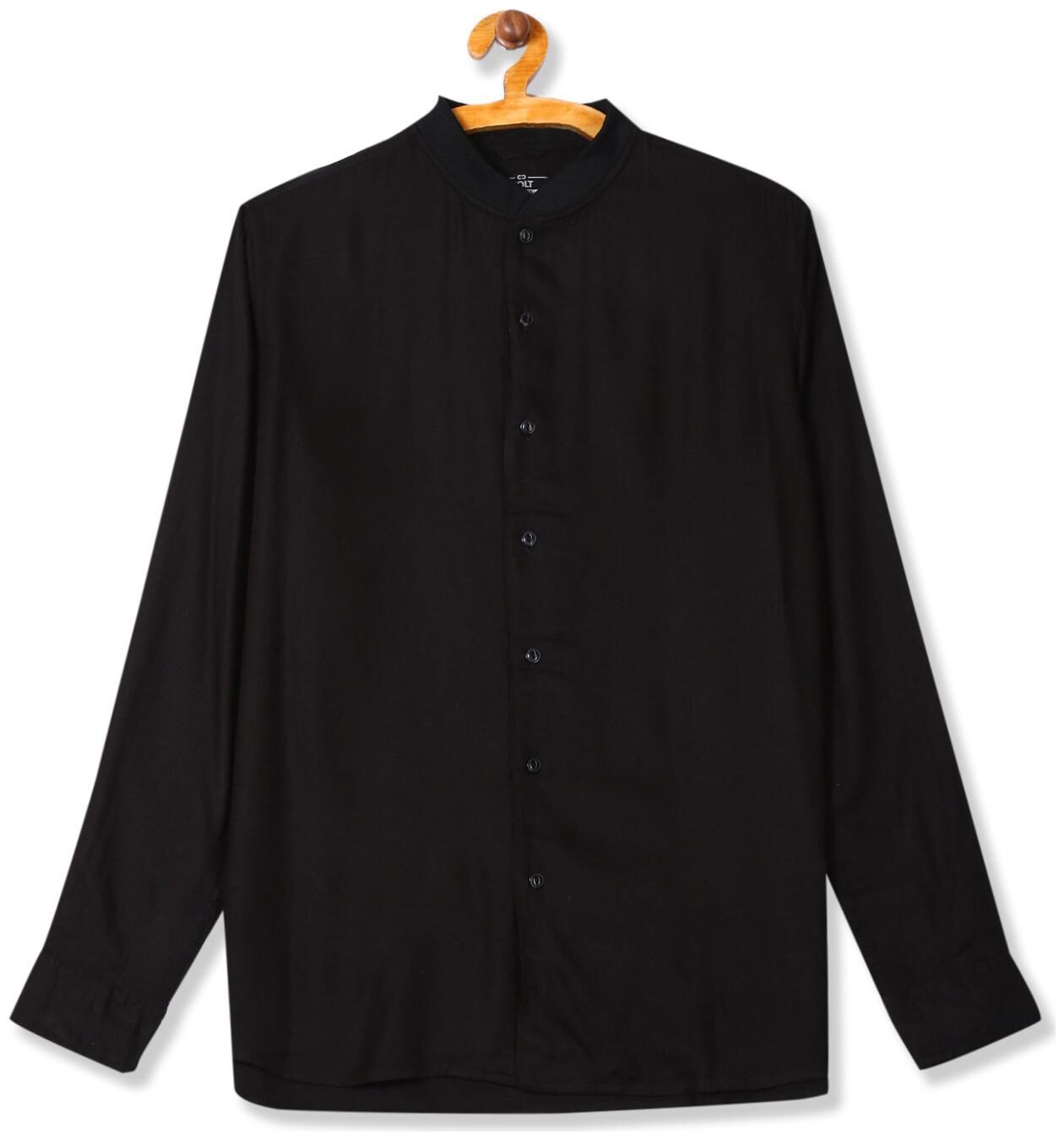 

Colt Men Black Solid Slim Fit Casual Shirt