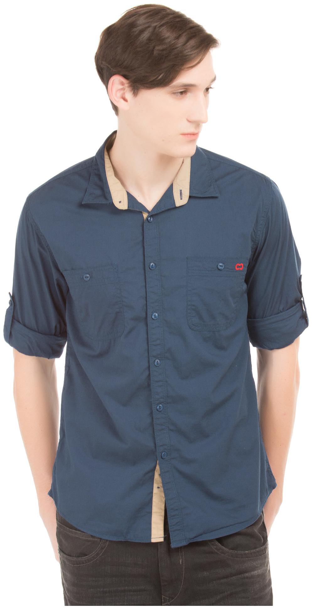 

Colt Men Blue Solid Slim Fit Casual Shirt
