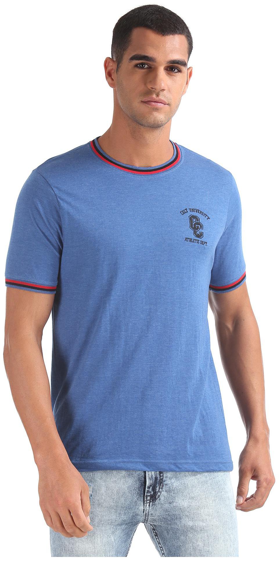 

Colt Men Blue Regular fit Cotton Blend Round neck T-Shirt - Pack Of 1