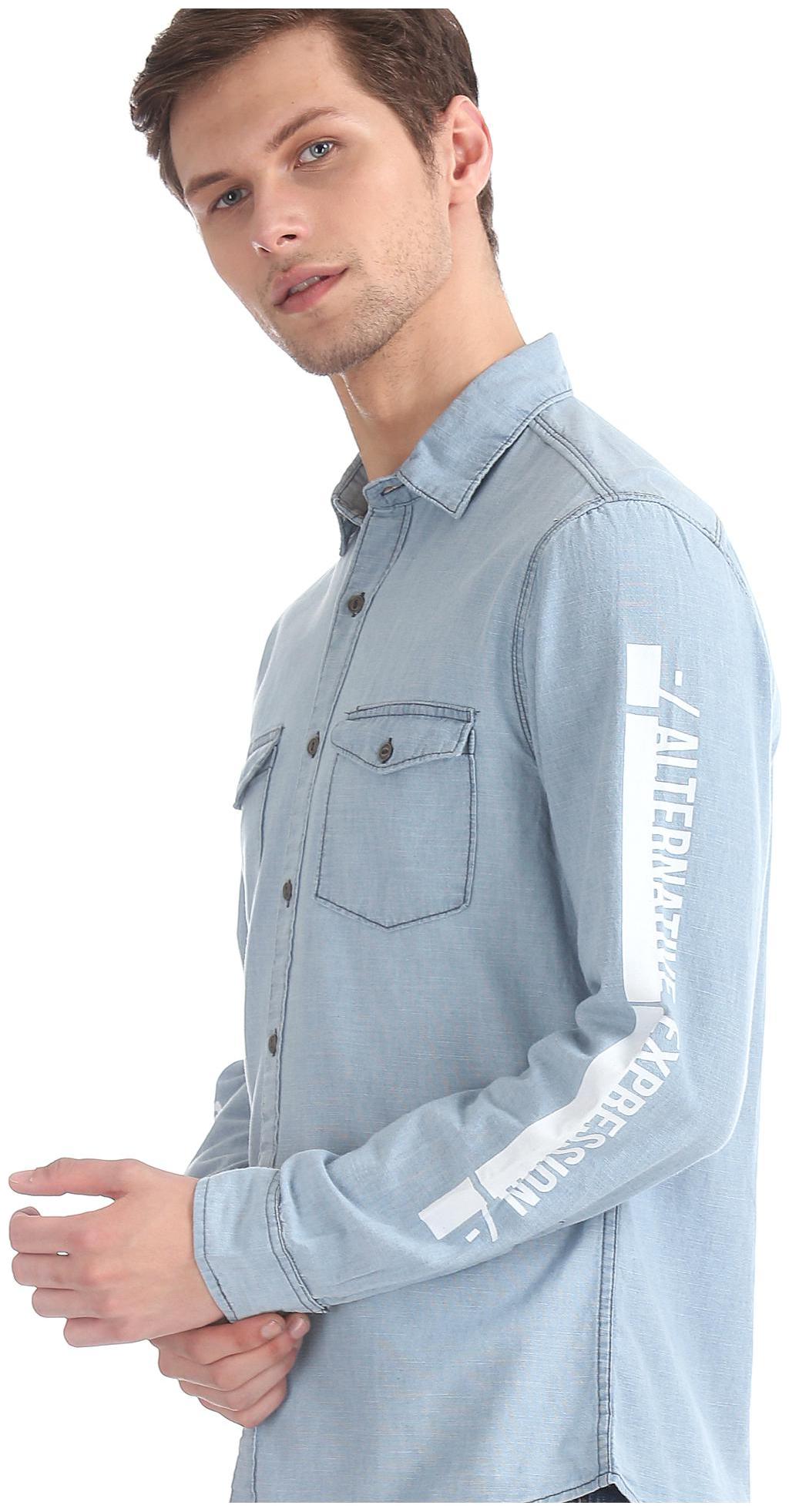 

Colt Men Blue Solid Regular Fit Casual Shirt