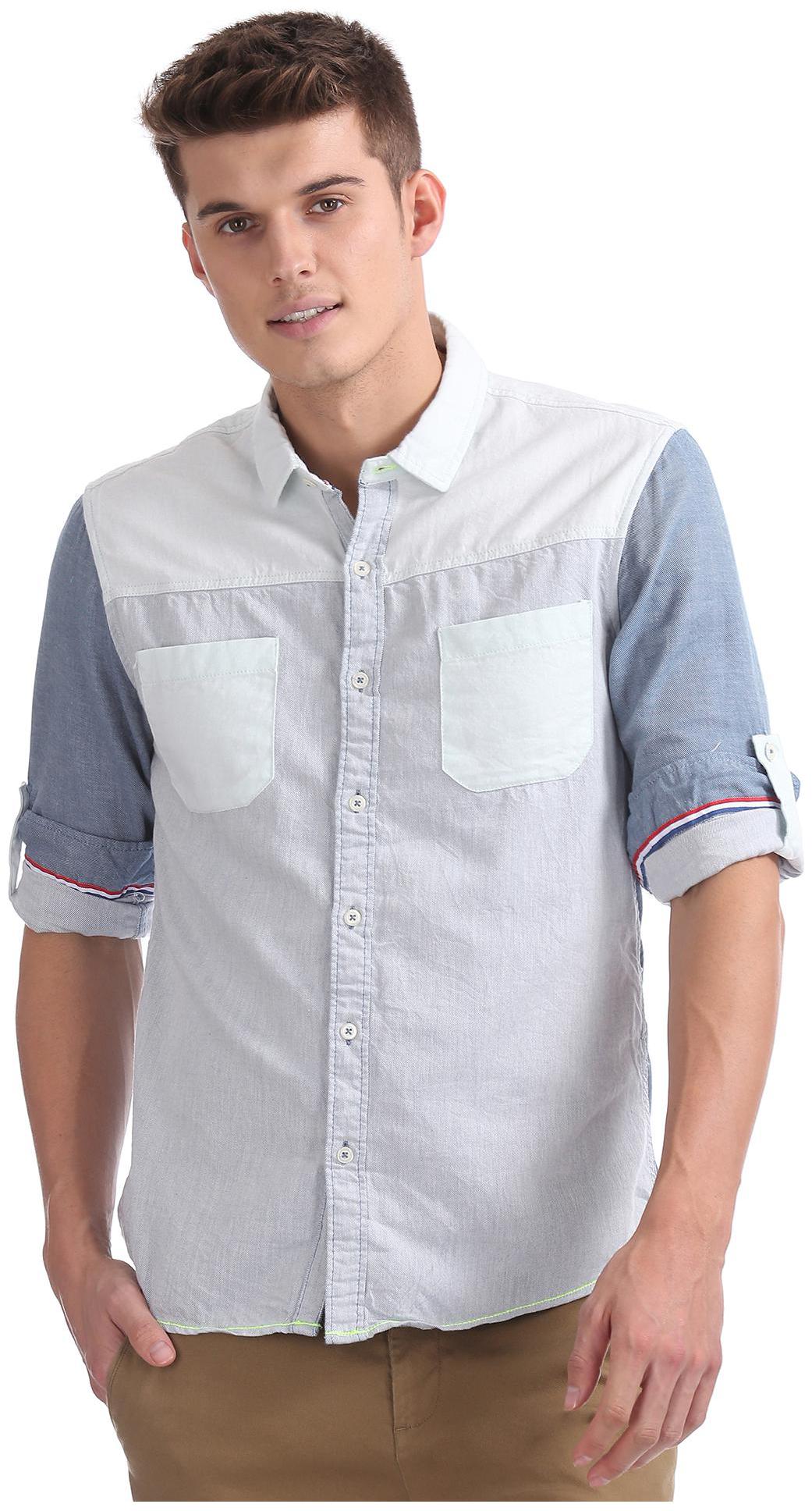 

Colt Men Blue Printed Regular Fit Casual Shirt