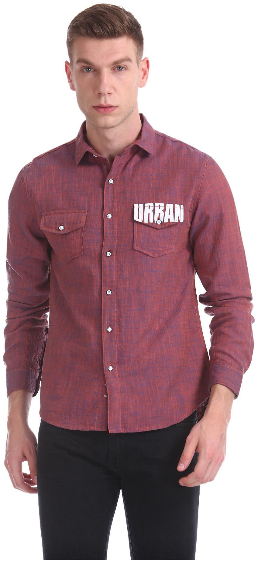 

Colt Men Brown Weaved Slim Fit Casual Shirt