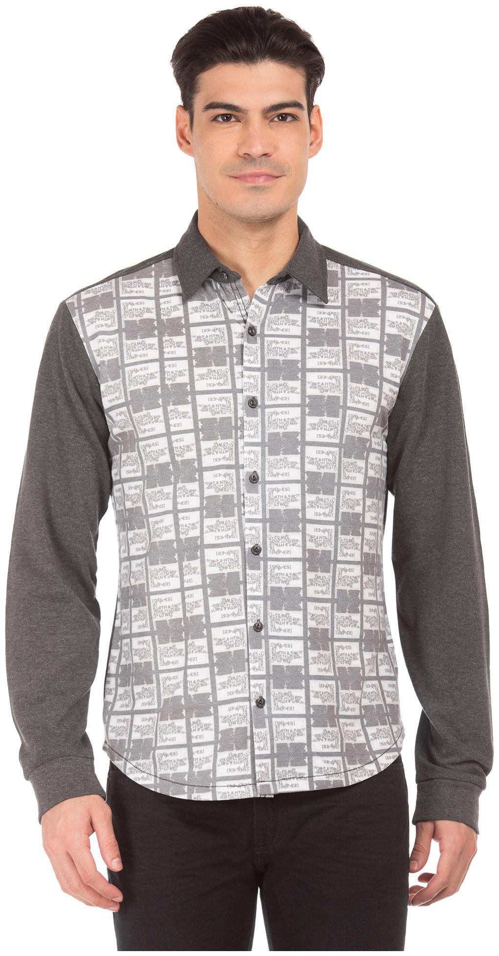 

Colt Men Grey Printed Regular Fit Casual Shirt