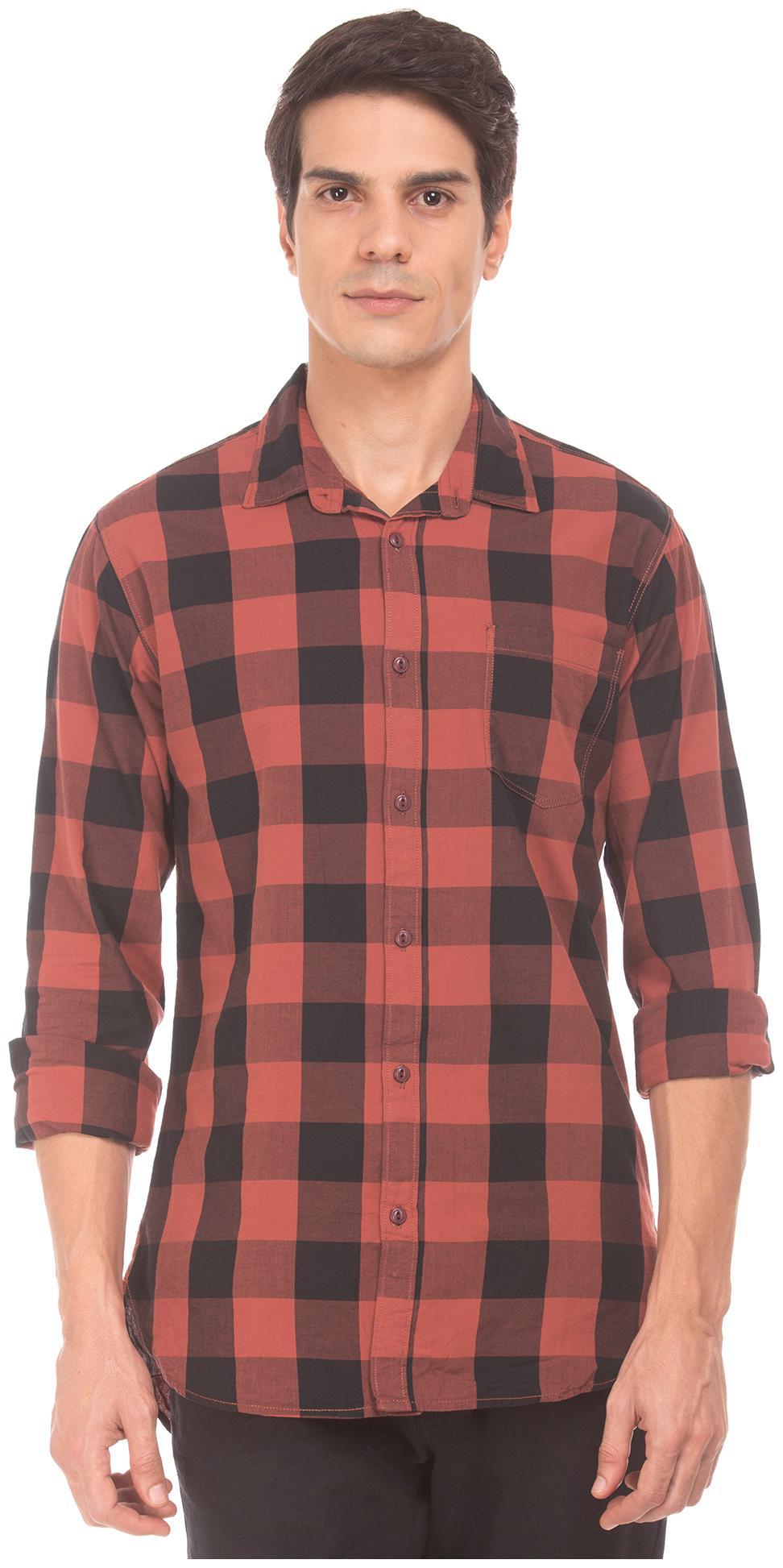 

Colt Men Red Checked Regular Fit Casual Shirt