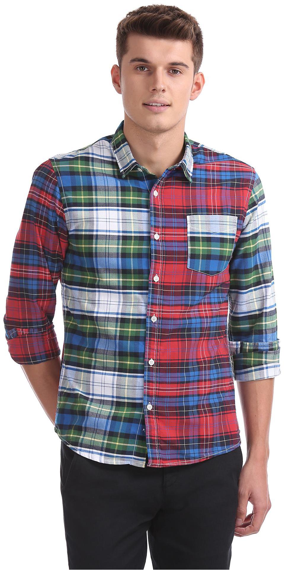 

Colt Men Red Checked Regular Fit Casual Shirt