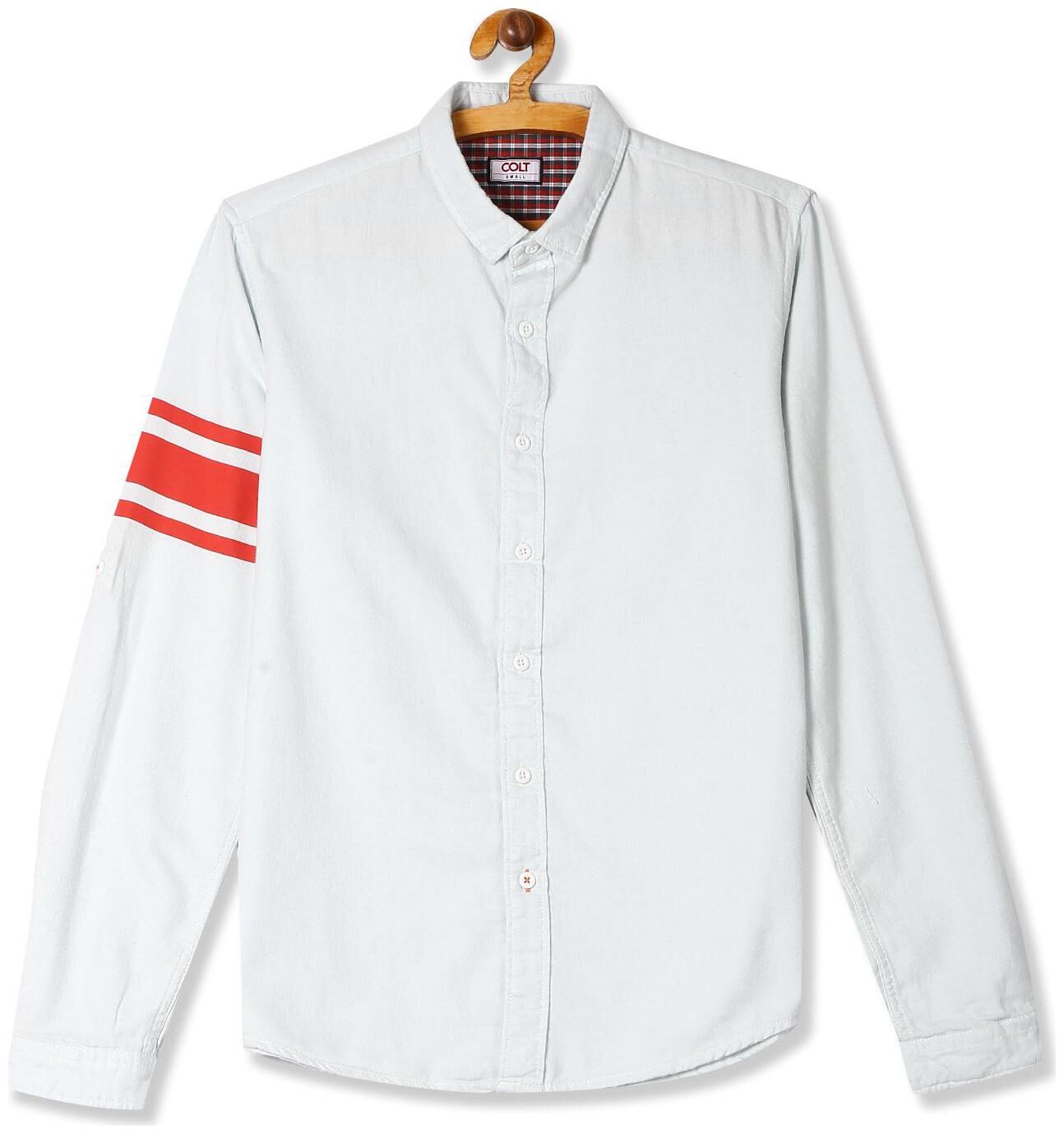 

Colt Men White Solid Regular Fit Casual Shirt