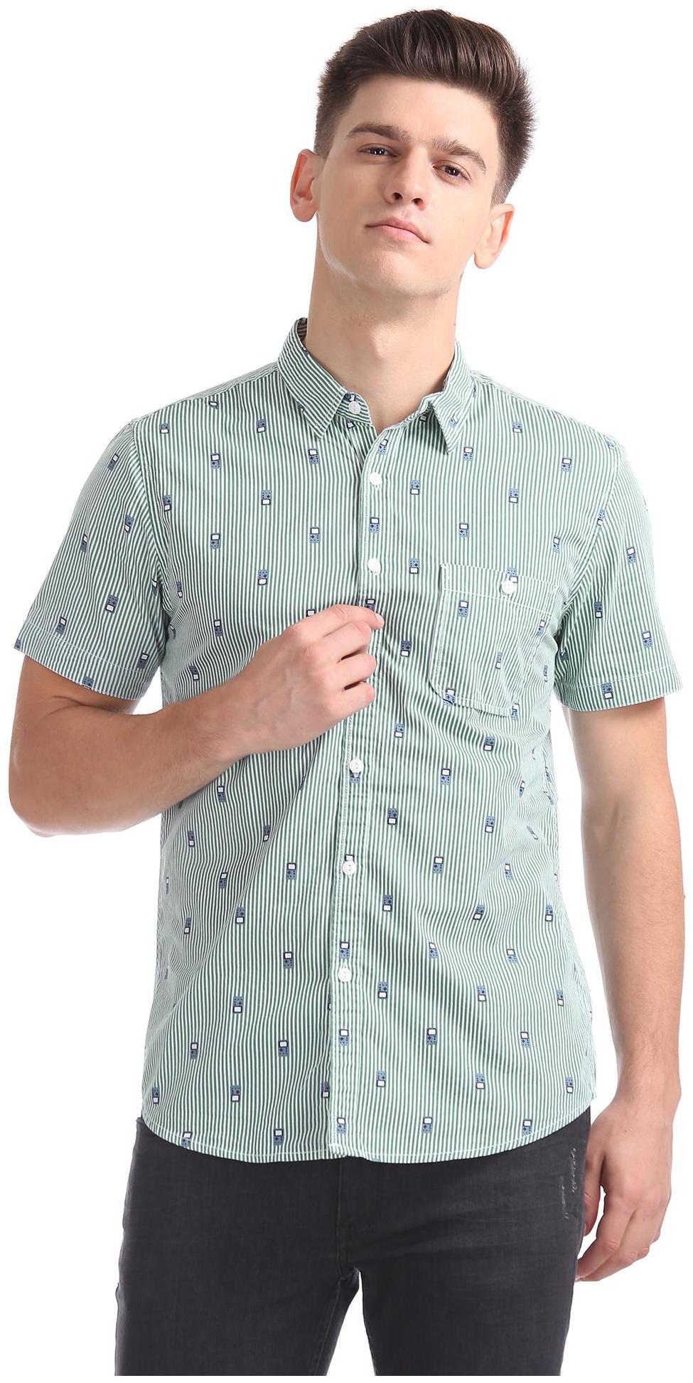 

Colt Men White Vertical Stripes Regular Fit Casual Shirt