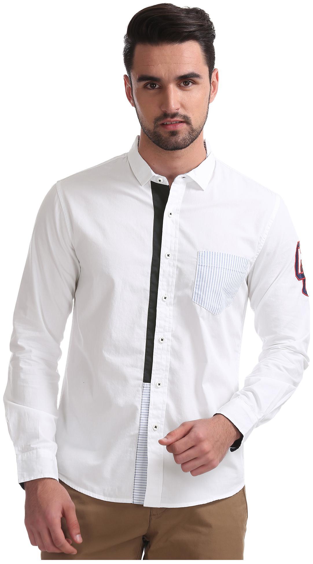 

Colt Men White Solid Regular Fit Casual Shirt