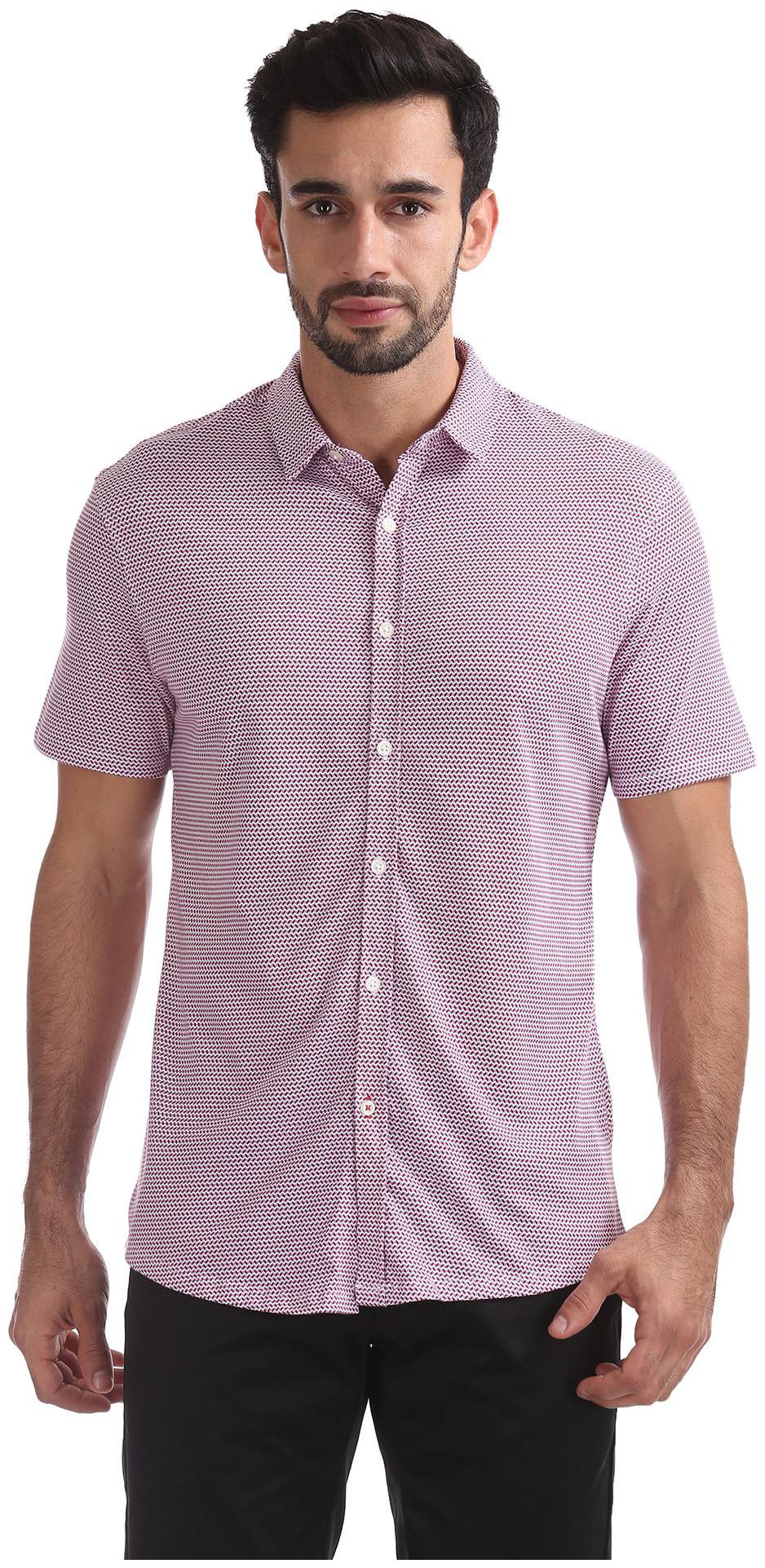 

Colt Men White Printed Regular Fit Casual Shirt