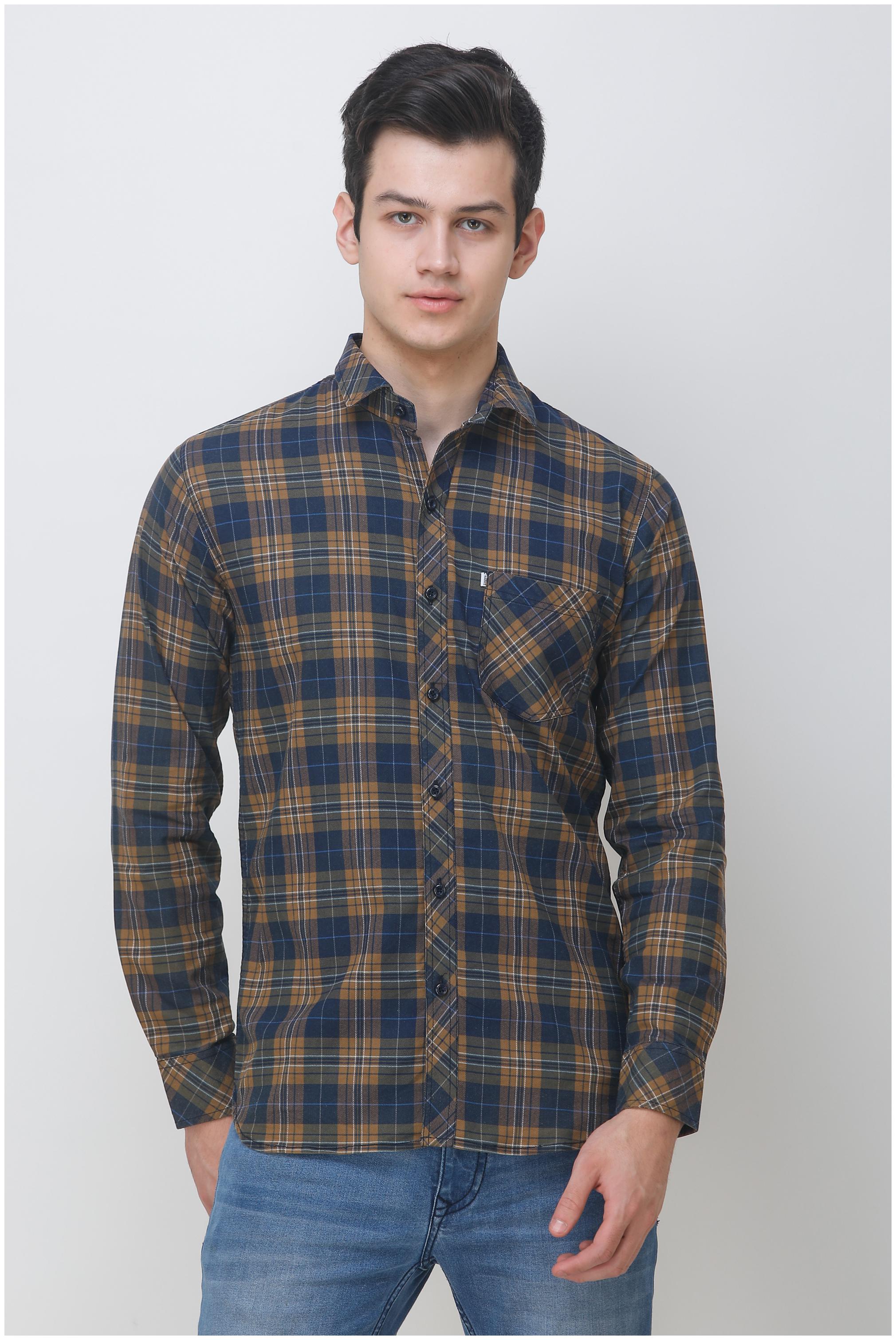 

COLVYNHARRIS JEANS Men Blue Checked Slim Fit Casual Shirt