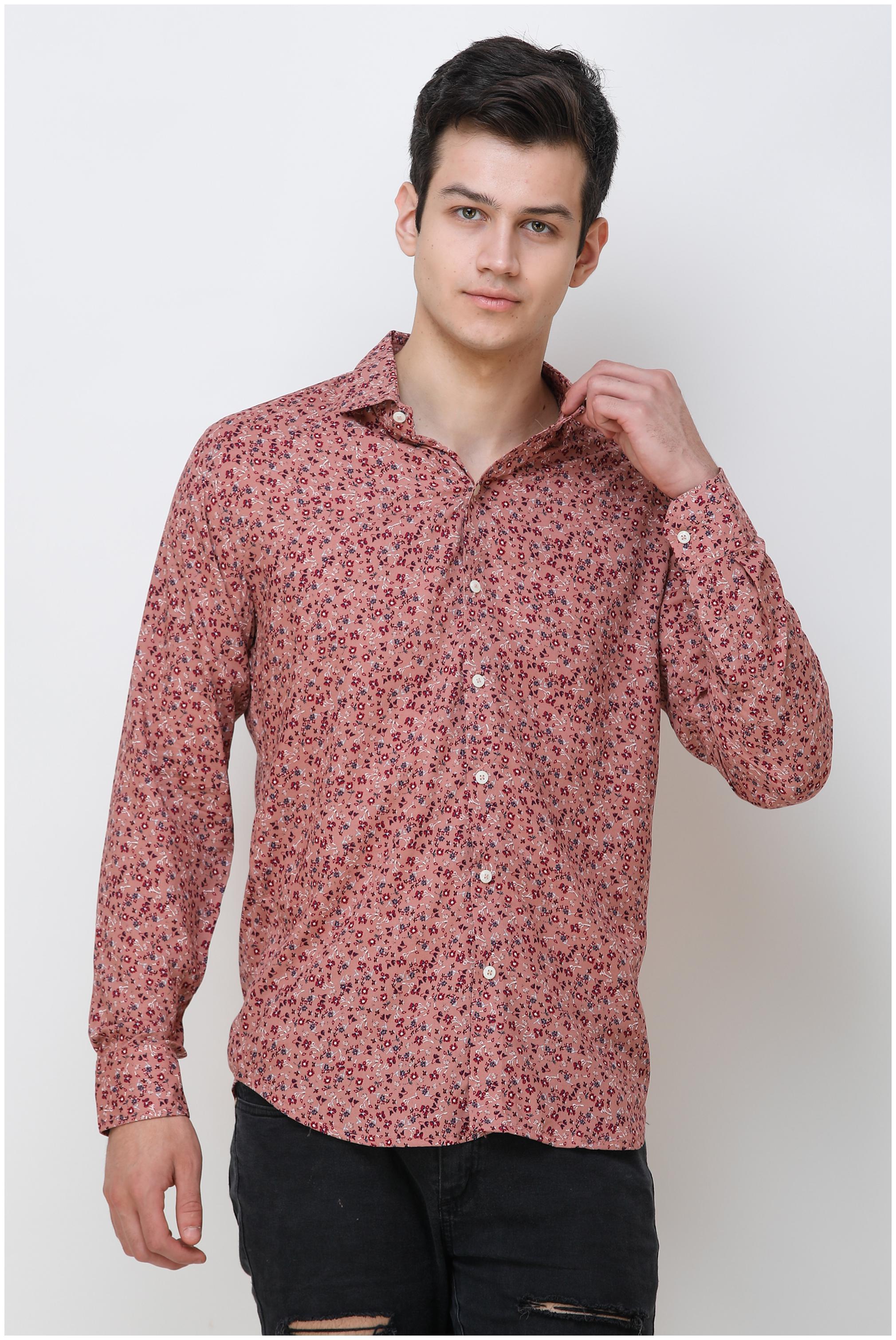 

COLVYNHARRIS JEANS Men Pink Floral Slim Fit Casual Shirt