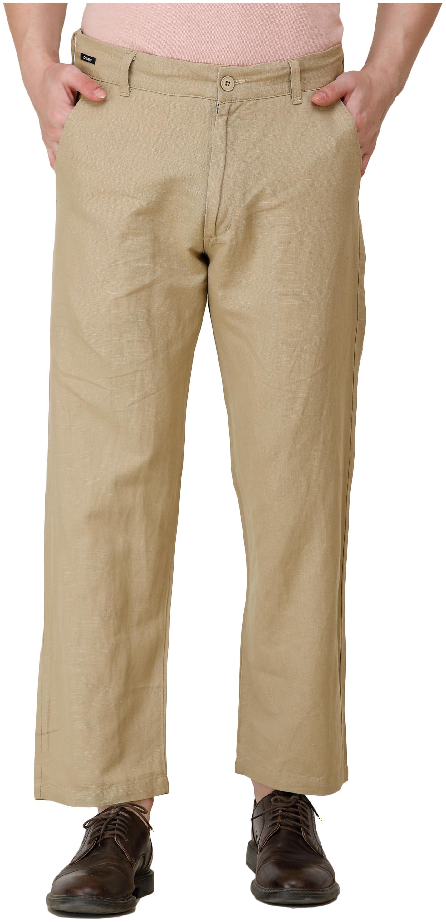 

COLVYNHARRIS JEANS Men Beige Solid Slim fit Regular trousers