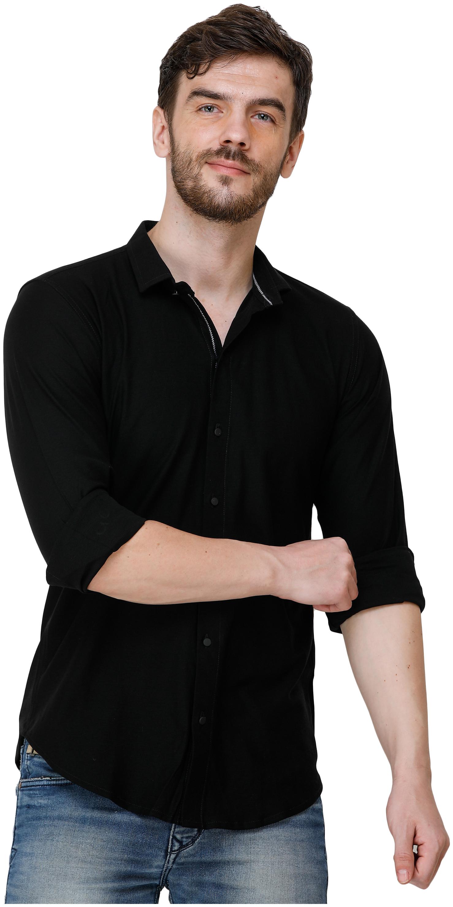 

COLVYNHARRIS JEANS Men Black Solid Regular Fit Casual Shirt