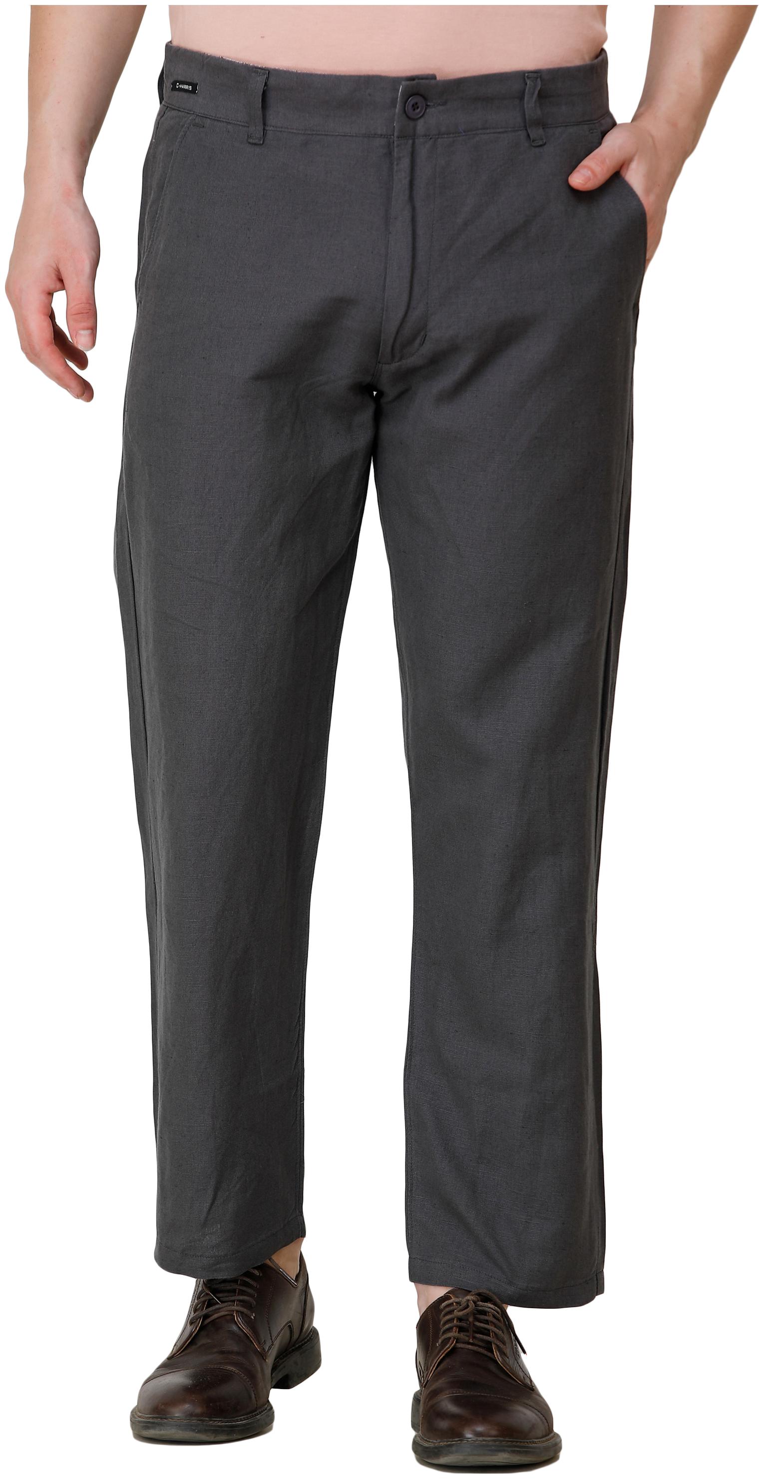 

COLVYNHARRIS JEANS Men Grey Solid Slim fit Regular trousers