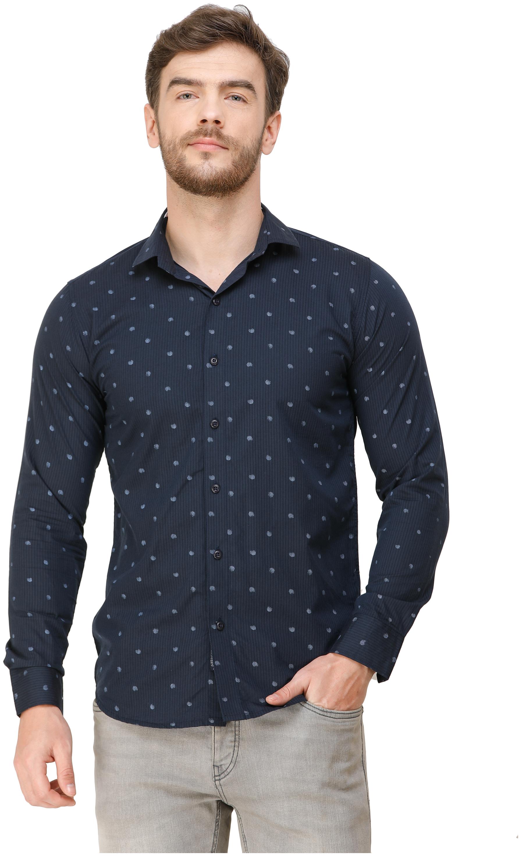 

COLVYNHARRIS JEANS Men Blue Printed Slim Fit Casual Shirt