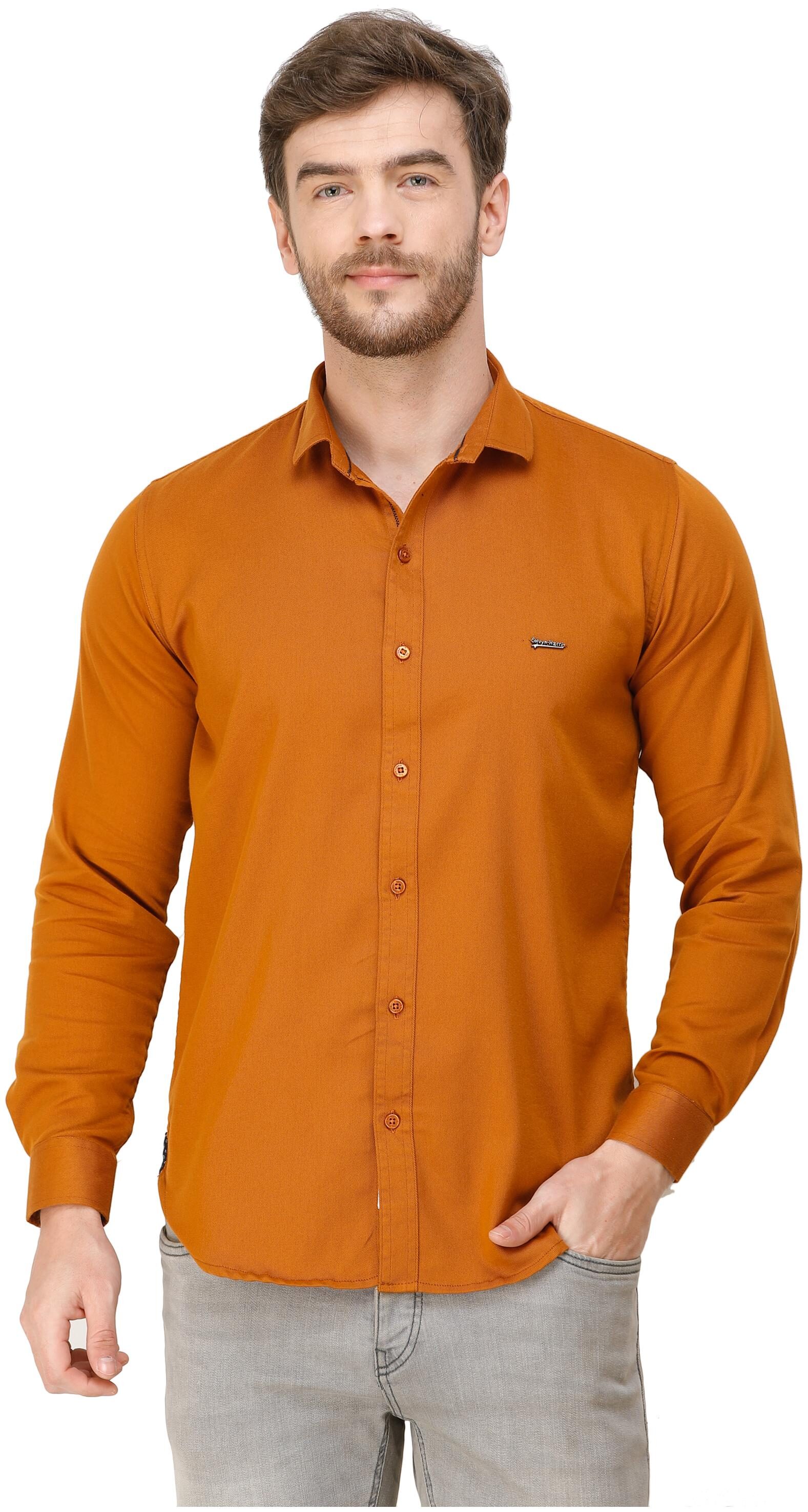 

COLVYNHARRIS JEANS Men Yellow Solid Slim Fit Casual Shirt